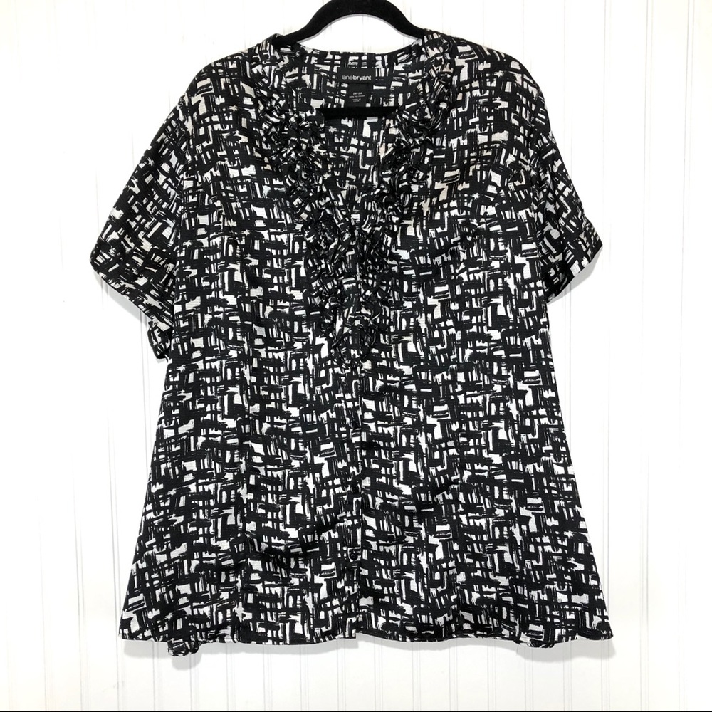 Lane Bryant Ruffle Graphic Blouse 26 28